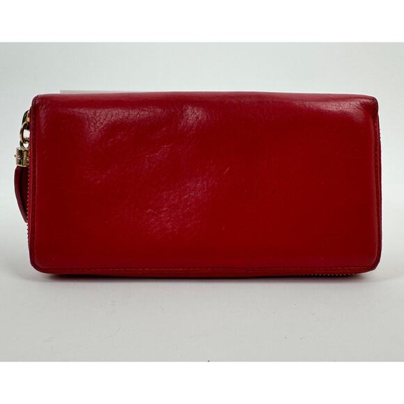 Gucci Rare Red Soho GG Logo Patent Leather Zip Around Long Wallet - Picture 3 of 6